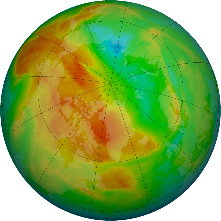 Arctic ozone map for 23 April 1997